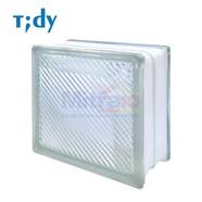 Tidy Glass Block Hollow Oblique Line 8x19x19 Cm