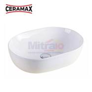 Ceramax Wastafel Atas Meja Vienna H241A Putih
