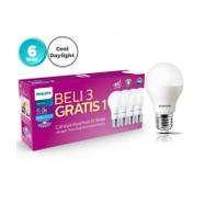 Philips Lampu Bohlam Led 915183/3006783 6 Watt Putih (4 Pcs)