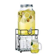 Zehn Dispenser Kaca 1 5.6L + Gelas 4Pcs + Rak