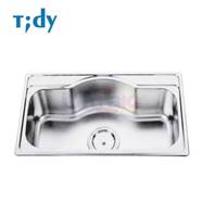 Tidy Wastafel Cuci Piring Stainless Satu Kolom WS8748 87x48x20 Cm