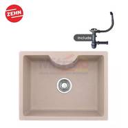 Zehn+ Wastafel Cuci Piring Granite Satu Kolom 8358 HB104 58x45x21 Cm Pink