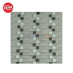 Zehn Keramik Dinding Dapur Glass Mozaik GX04 31.6x28 Cm Clear-Putih-Hitam