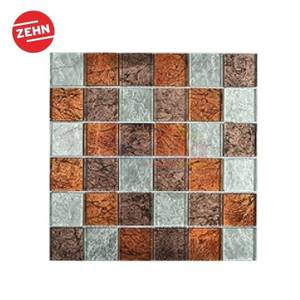 Zehn Keramik Dinding Dapur Glass Mozaik DMN02 30x30 Cm Putih-Orange-Coklat