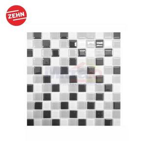Zehn Keramik Dinding Dapur Glass Mozaik DMN03 30x30 Cm Putih-Abu