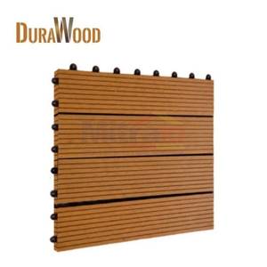 Durawood Lantai Kayu Partisi Decktile GWD01 Teak 31x31x2.2 Cm Coklat