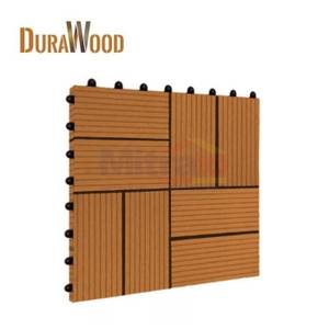Durawood Lantai Kayu Partisi Decktile GWD04 Teak 31x31x2.2 Cm Coklat