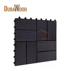 Durawood Lantai Kayu Partisi Decktile GWD04 Teak 31x31x2.2 Cm Hitam