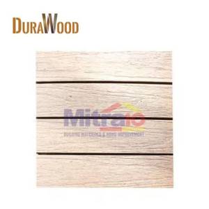 Durawood Lantai Kayu Decktile DT01S Teak 30x30x2 Cm Coklat