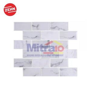 Zehn Keramik Dinding Dapur Glass Mozaik MSK2095 30x30x0.6 Cm Putih