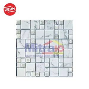 Zehn Keramik Dinding Dapur Glass Mozaik MSK829 30x30x0.6 Cm Putih