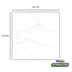 Habitat Keramik Lantai KW.A 60X60 CM (1.08 Meter Square) Statuario Snow Putih Corak Abu Glossy
