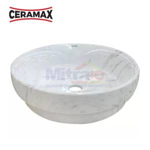 Ceramax Wastafel Atas Meja Helena H227C03 Putih