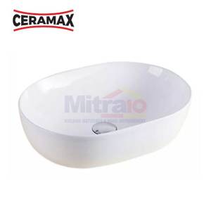 Ceramax Wastafel Atas Meja Vienna H241A Putih