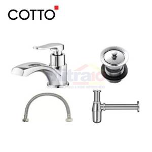 Cotto Kran Wastafel + Afur Sifon CT1206 Silver (Set)