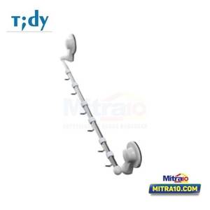 Tidy Gantungan Handuk Single Bar Dengan Kait BAA-070 12cm X 4cm X 42cm Putih  & Chrome