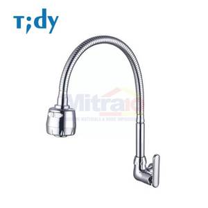 Tidy Kran Dinding Wastafel Cuci Piring Dapur Fleksibel Rhine 510 Chrome Brass