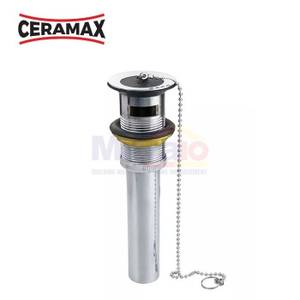 Ceramax Afur Lubang Pembuangan Wastafel Dengan Rantai + Pipa PT-A27 11.5 Cm