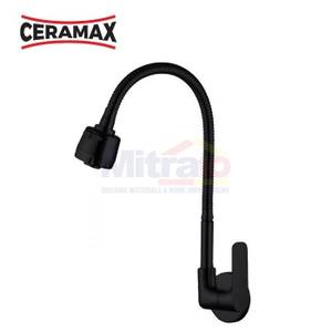 Ceramax Kran Dinding Wastafel Cuci Piring Dapur Fleksibel York DY-1449R Hitam