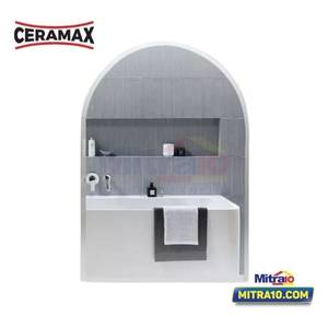 Ceramax Cermin Kamar Mandi Oval Salerno 50x70 Cm Silver