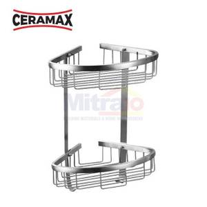Ceramax Rak Sudut Kamar Mandi Stainless Dua Tingkat XBT-0337-2