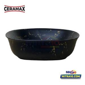 Ceramax Wastafel Atas Meja LYRA H460C100 Hitam 