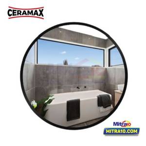 Ceramax Cermin Kamar Mandi Bulat Novara Black WFR001 55 Cm