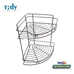Tidy Rak Sudut Peralatan Sabun  2 Susun XBT-917B  23 x 14 x 23 cm Hitam