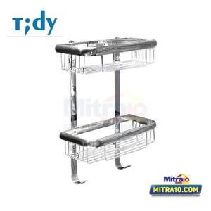 Tidy Rak Sabun Kamar Mandi 2 Susun XBT-0739  26 x 18 x 30 cm Silver