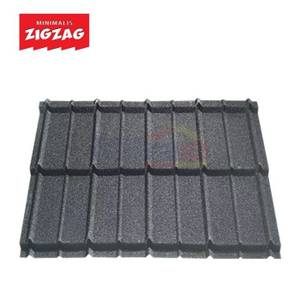Zig Zag Genteng Besi Metal Lapisan Aspal 80x57 Cm Hitam Deco