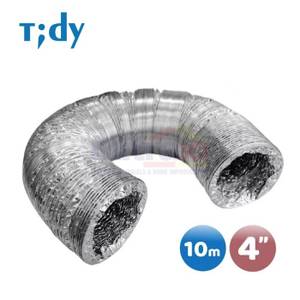 Tidy Aluminium Saluran Udara Fleksibel XY102 4 Inch 2 Lapisan 10 Meter