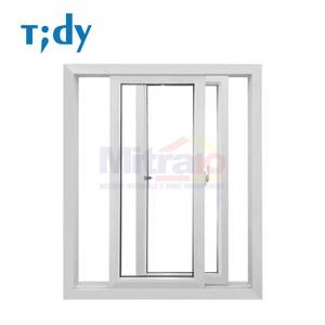 Tidy Jendela Double Sliding Kanan + Kiri Upvc W1 100X120 Cm Putih