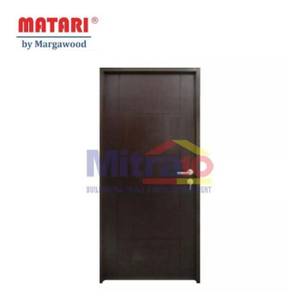 MARGA Pintu Kusen Aluminium HP-16 HPL 88X205CM Bukaan Kiri Walnut