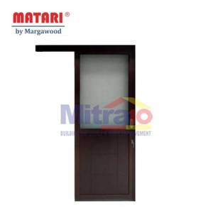 Marga Pintu Sliding Interior Aluminium Bukaan Kiri AL-103SD 80x200 Cm Coklat