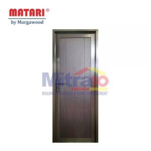 Marga Pintu Interior & Exterior Aluminium Bukaan Kanan AL-408 70x195 Cm Coklat Walnut