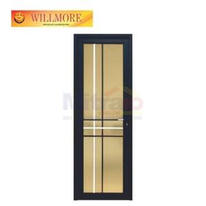 Willmore Pintu Kaca Aluminium Kamar Mandi Bukaan Kiri WG-116 70X200 Cm Hitam