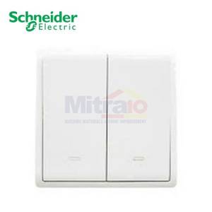 Schneider Saklar E8232L1F Pieno 2 Gang Putih