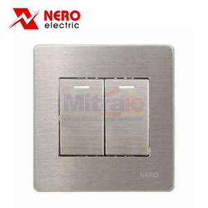 Nero Saklar Stainless V81621 2 Gang