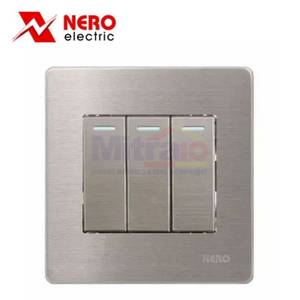 Nero Saklar Stainless V81631 3 Gang