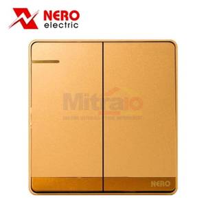 Nero Saklar Decora Q71621-G 2 Gang Gold