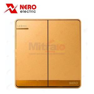 Nero Saklar Decora Q71621D-G 2 Gang Gold