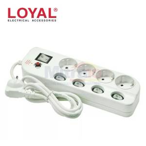 Loyal Kabel Stop Kontak 4 Lubang + Tombol Turn Off LY253 1.5 Meter Putih