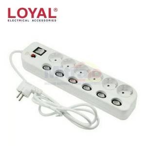 Loyal Kabel Stop Kontak 6 Lubang + Tombol Turn Off LY253 1.5 Meter Putih