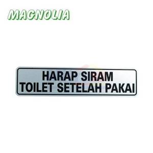 Magnolia Papan Tanda Type Lbl Hrp Siram Toilet Stlh Pakai 4.6x19.4 Cm Silver