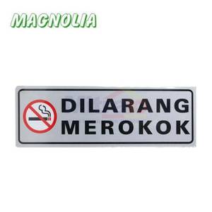 Magnolia Papan Tanda Type Lbl Dilarang Merokok 9.7x29 Cm Putih