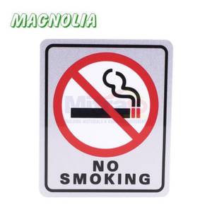 Magnolia Papan Tanda Type Lbm No Smoking 4.6x19.4 Cm Silver