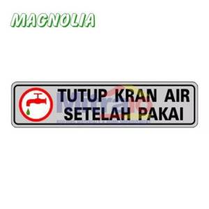 Magnolia Papan Tanda Type Lbs3 Tutup Kran Air Stlh Pakai 4.6x19.4 Cm Silver