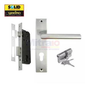 Solid Handle Kunci Pintu HP61.41US32D+LC111WL40CHR+DC02-60MK (Set)