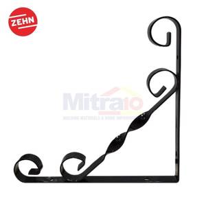 Zehn Bracket Mengulir Besi 20x20 Cm Hitam (Set)