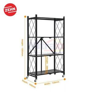 Zehn Rak Lipat 4 Tingkat ZFR-04 72X34X128 Cm Hitam
